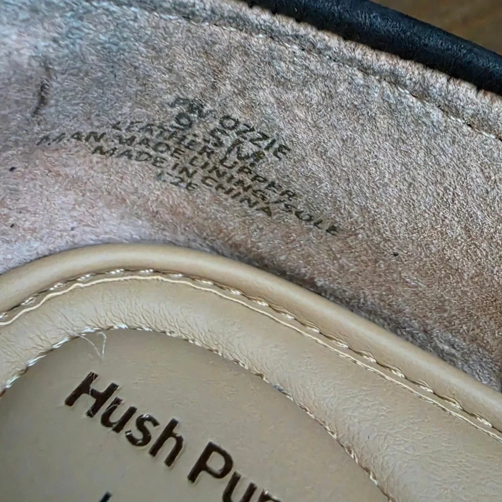 Hush Puppies Womens Ozzie Loafer‎ Black Nubuck Leather Flats Size 9.5M
